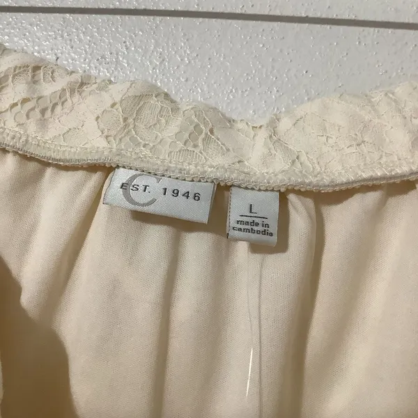 NWT‎ Est. 1946 Cream Lace Cottagecore Western Prairie Button Midi Skirt Large - Image 3
