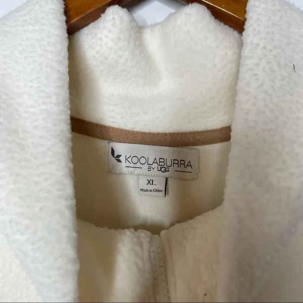 Koolaburra by Ugg‎ Sueded Jersey Back Sherpa 1/4 Zip Pullover Ivory Xlarge - Image 4