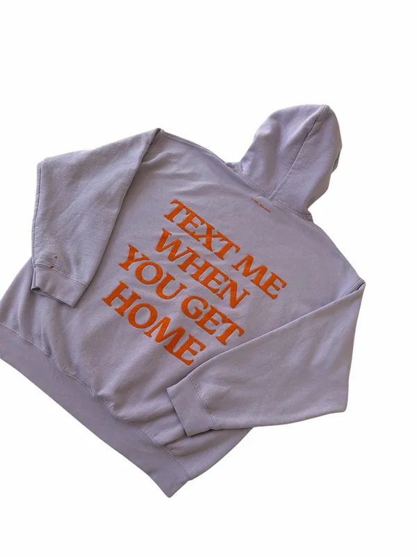 Lonely Ghost Sweatshirt Hooded Lilac Text Me When You Get Home - Image 13