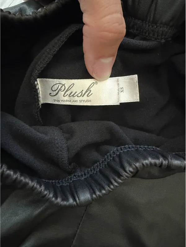 Revolve PLUSH Faux Leather Moto Grunge Scandi Minimal Fleece Lined Leggings xs - Image 3