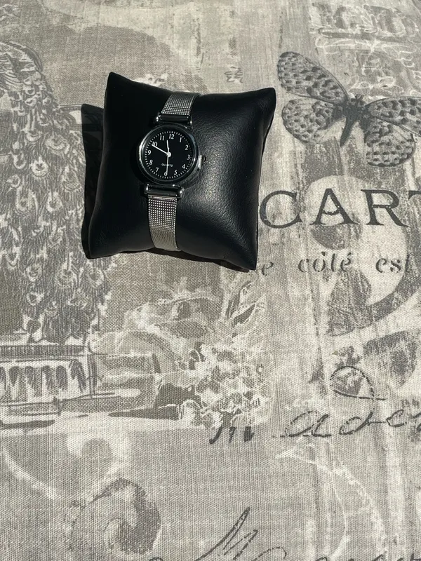 Cute silver watch Black - Image 2