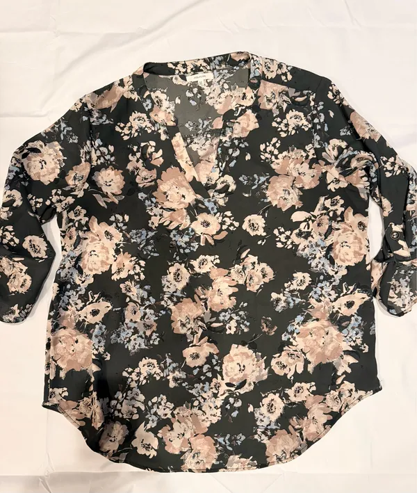 Maurice's Forest Green Fall Loral Blouse - Image 2