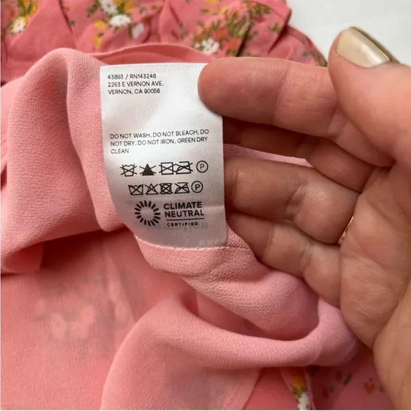 Reformation Mya Dress Floral Zip Back‎ Womens Size 6 Pink Floral NEW *TINY FLAW - Image 5