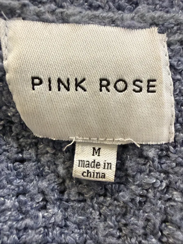 Pink Rose Women’s blue mock neck cropped sweater size M - Image 4