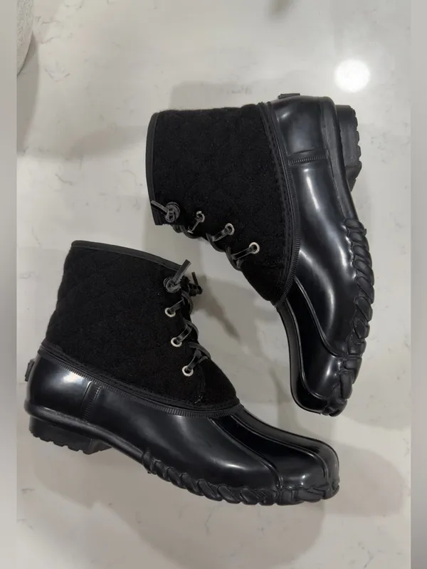 Nautica Black Quilted Short Rain Boots - Image 2