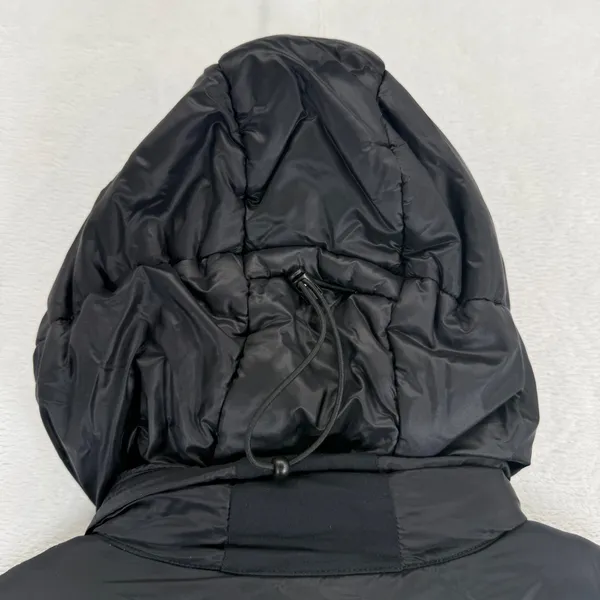 Lululemon Fluff the V Hooded Jacket Black Quilted Puffer Hybrid Full Zip Women L - Image 14