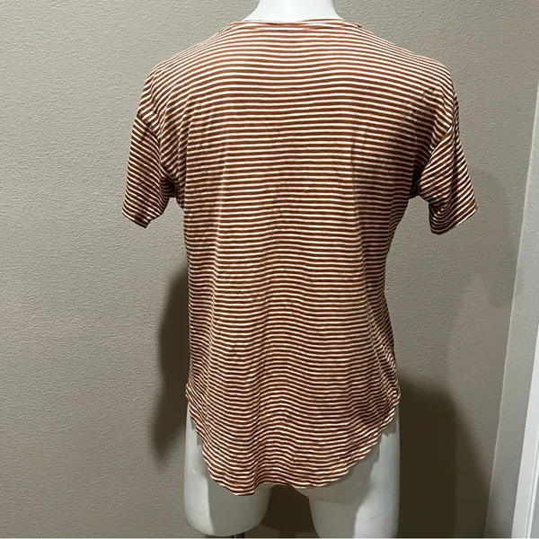 Madewell tan striped short sleeve t-shirt - Image 4