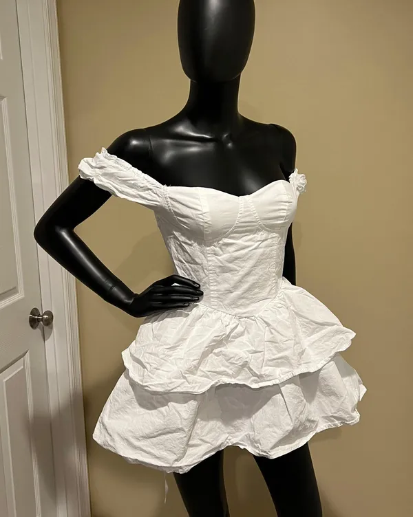 Ruffle Mini Skirt Corset Dress Mini Dress Off Shoulders Dress Slim Dress Summer - Image 2