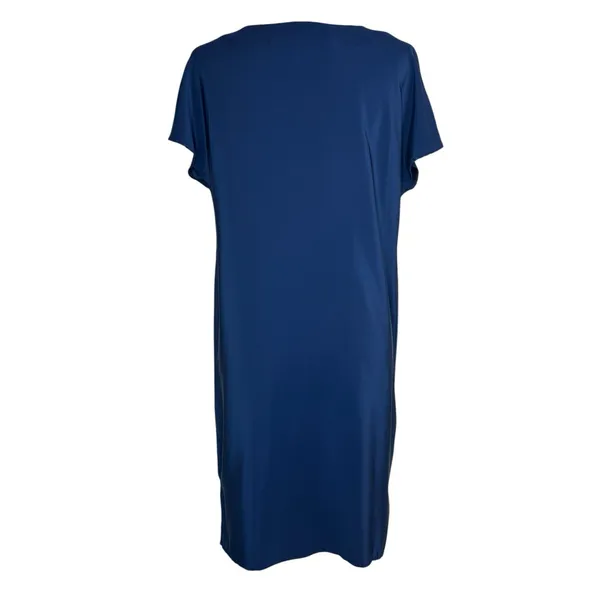 Amanda Uprichard M 100% Liquid Silk‎ Shift Dress Blue Career Office Made In USA - Image 8