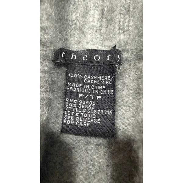 Theory Womens 100% Cashmere Open Front Shawl Collar Vest Heather Gray P 60878716 - Image 3