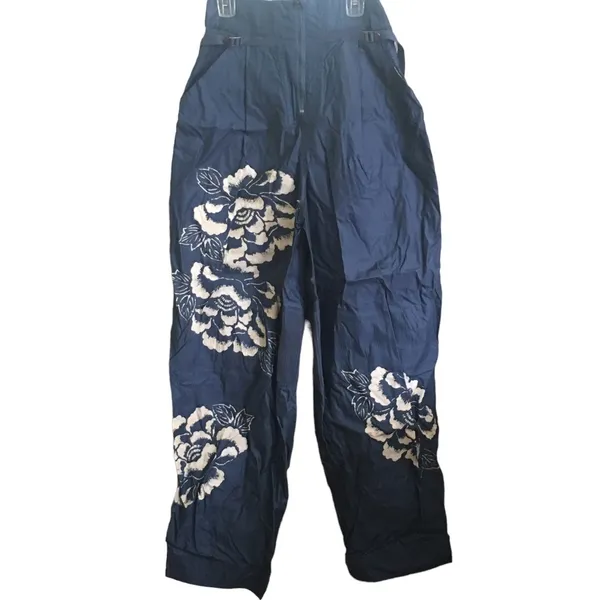 New Free People Movement Pep Rally Floral pants Blue XS - Image 3