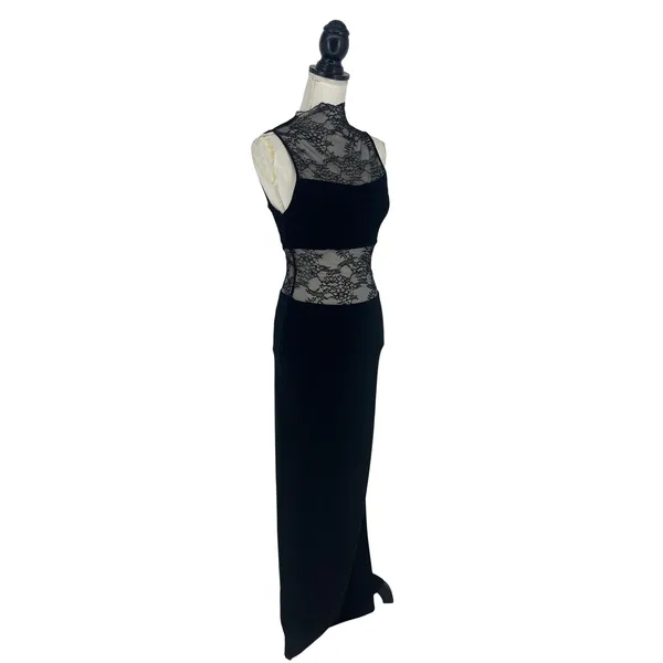 Alice + Olivia Nichol Lace Panel Sleeveless Maxi‎ Dress Black Size 6 NWT - Image 7
