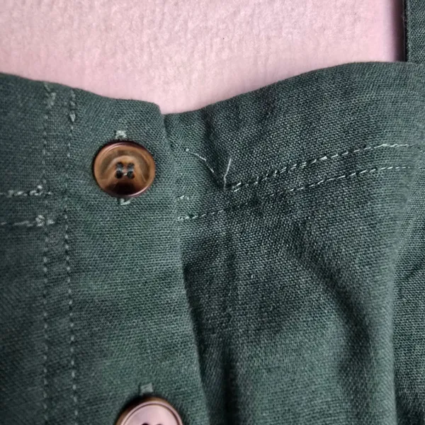 Baltic Born Hartford Linen Blend Wide Leg Button‎ Front Jumpsuit Green Medium - Image 11