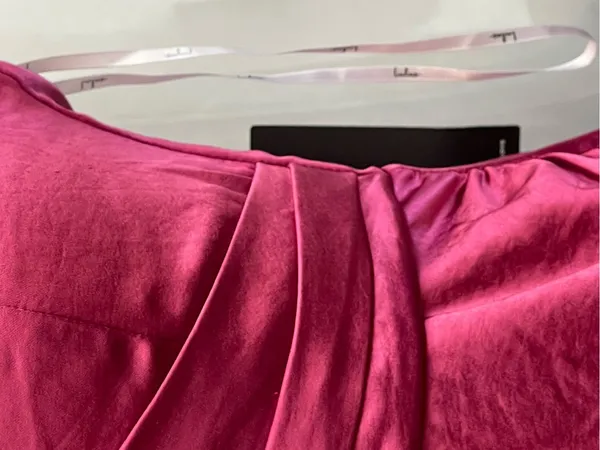 Lulus S Small Hot Night Out Magenta Satin Surplice Faux-Wrap Dress Wedding Guest - Image 11