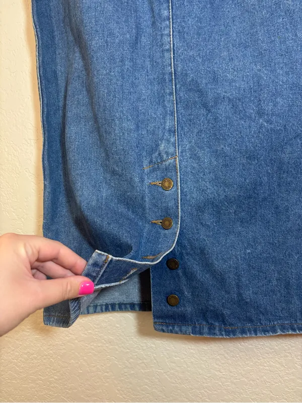 Wrangler Vintage Denim Maxi Midi Skirt Size 10/11 - Image 4