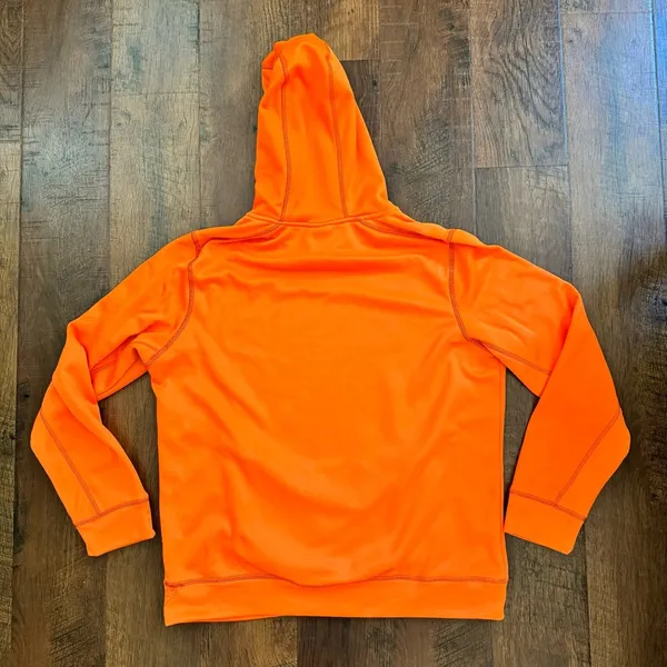 RUSSEL ATHLETIC blaze orange hoodie, size M - Image 2