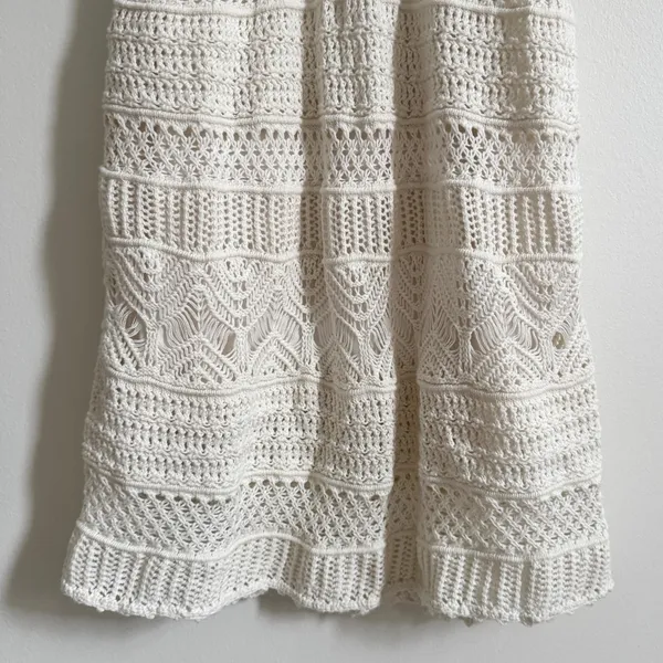 NEW Abercrombie & Fitch Crochet Mini Dress Size Large NWT Cream Beach Boho - Image 7