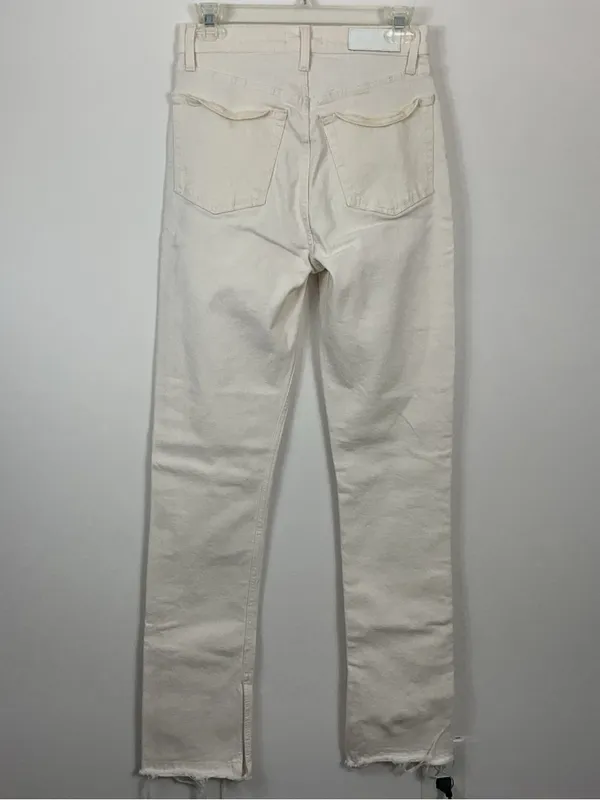 Re/Done 70’s Original High Rise Skinny Boot Vintage White Jeans Womens Size 27 - Image 4