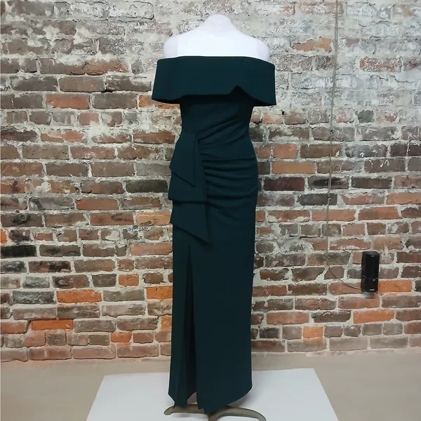 Xscape Formal Evening Gown Sz 4 Green Wedding Guest Party Mother of Bride Prom - Image 4