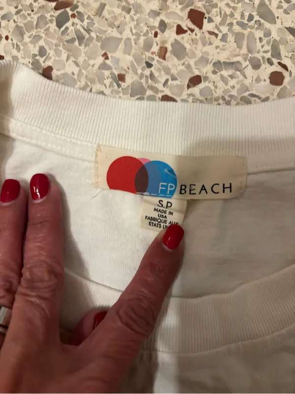Free people beach oversized off white tshirt dress small - Image 3