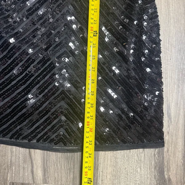 Lulu’s Ace of Spades Black Sequin Bodycon Dress S Polyester Stretchy Lulus - Image 8