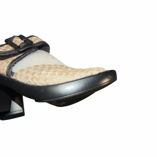 ❤️Bernie Mev Beatrice Slingback Sandal 37 US 6.5/7 Gold Woven Block 3” Heel Comf - Image 5