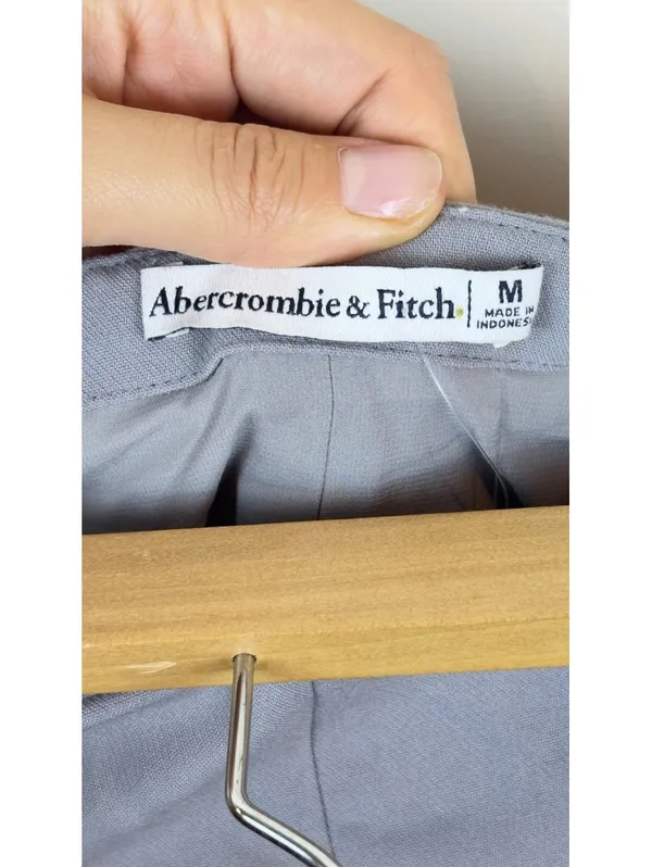Abercrombie & Fitch NWT Gray Strapless Pleated Skort Mini Dress Y2K Size M - Image 4