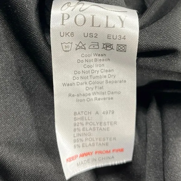 Oh Polly Black Faux Leather Halter V-Neck Cutout Ruched Mini Bodycon Dress Sz 2 - Image 6