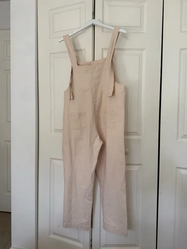 Olive Clothing UK Kyoko Cotton Dungaree Ivory Off White Overalls Small Medium - Image 6