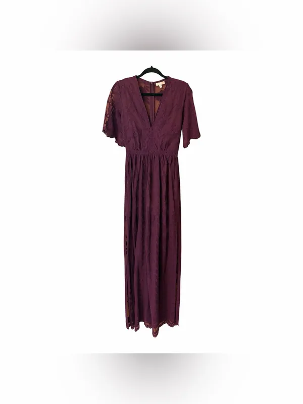 Gianni Bini Deep V-Neck Floral Embroidered Mesh Maxi Romper - Image 3