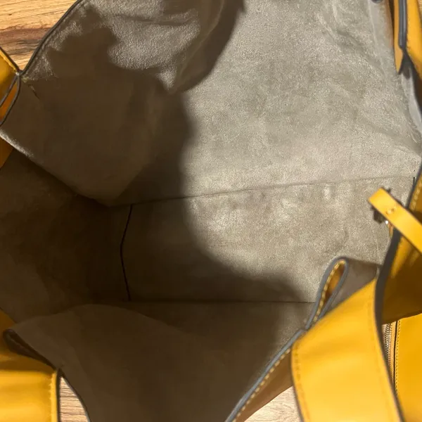 Chic Mustard Yellow Faux Leather Tote Bag | Large Shoulder Bag | Minimalist - Image 4