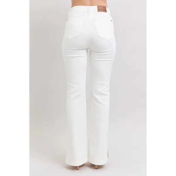 Judy Blue High Waist Garment Dyed White Side Slit Slim Bootcut NWT size 15/32‎ - Image 2