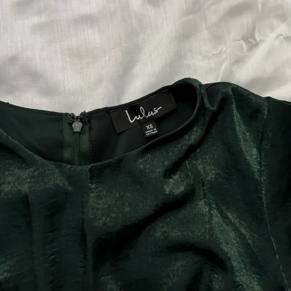 Lulus Let Me Entertain You Dark Green Satin Wide-Leg Jumpsuit - Image 3