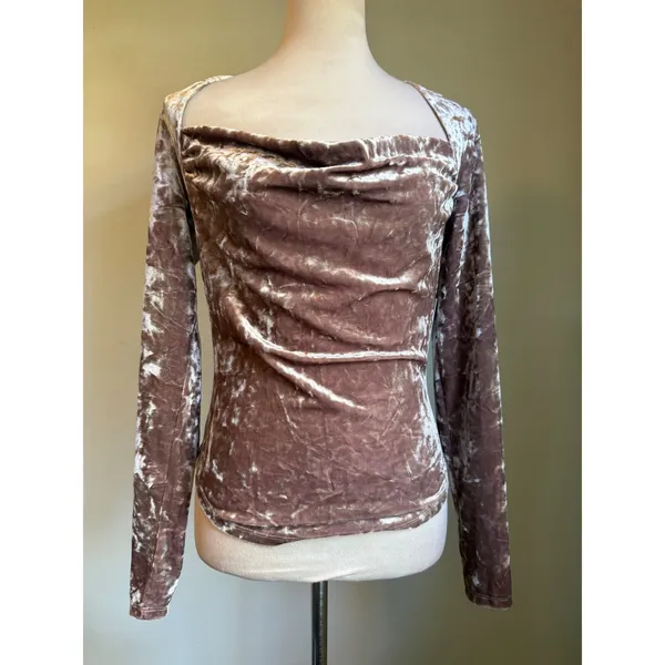 Free People perfect date Crushed Velvet Cowl Long XS whimsi goth boho Y2K dainty - Image 7