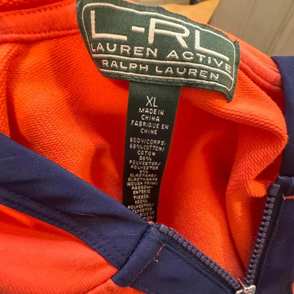 Ralph Lauren Orange Hoodie XL Quarter Zip Luxury Preppy Golf Resort Comfort - Image 7
