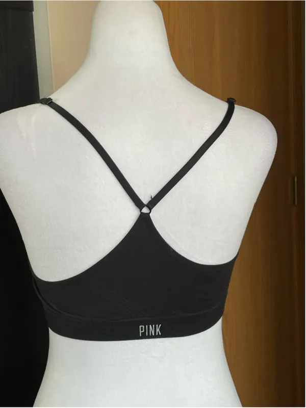 Women's Victoria's Secret PINK Black Sports Bra size S - Image 2