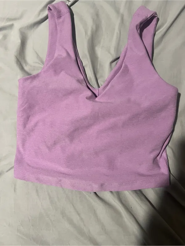 Beyond Yoga Purple Crop Tank Top Sports Bra High Neck xs - Image 3