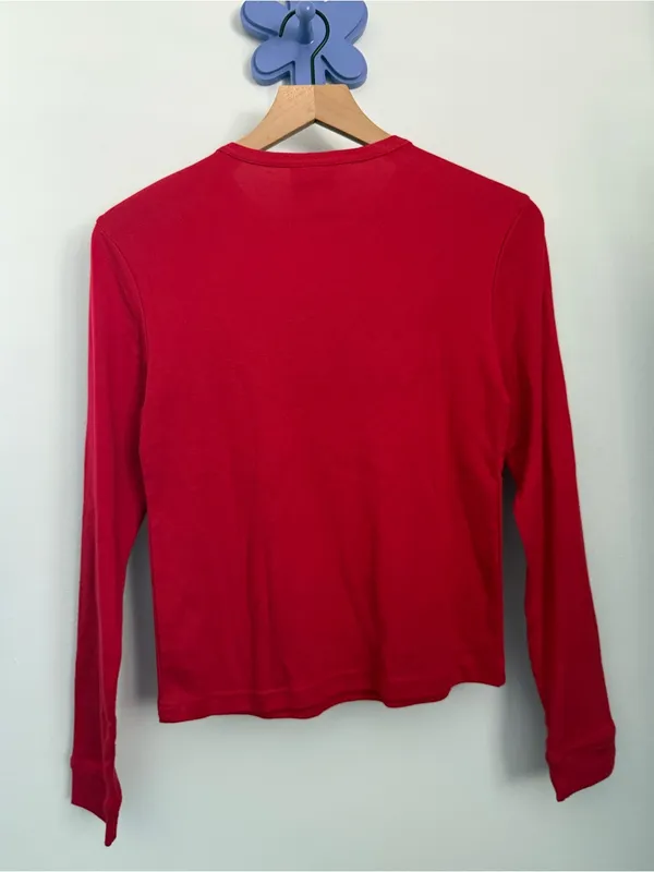 Polo Ralph Lauren Medium NEW Red Long Sleeve Sequin Flag Y2K Vintage Retro - Image 3