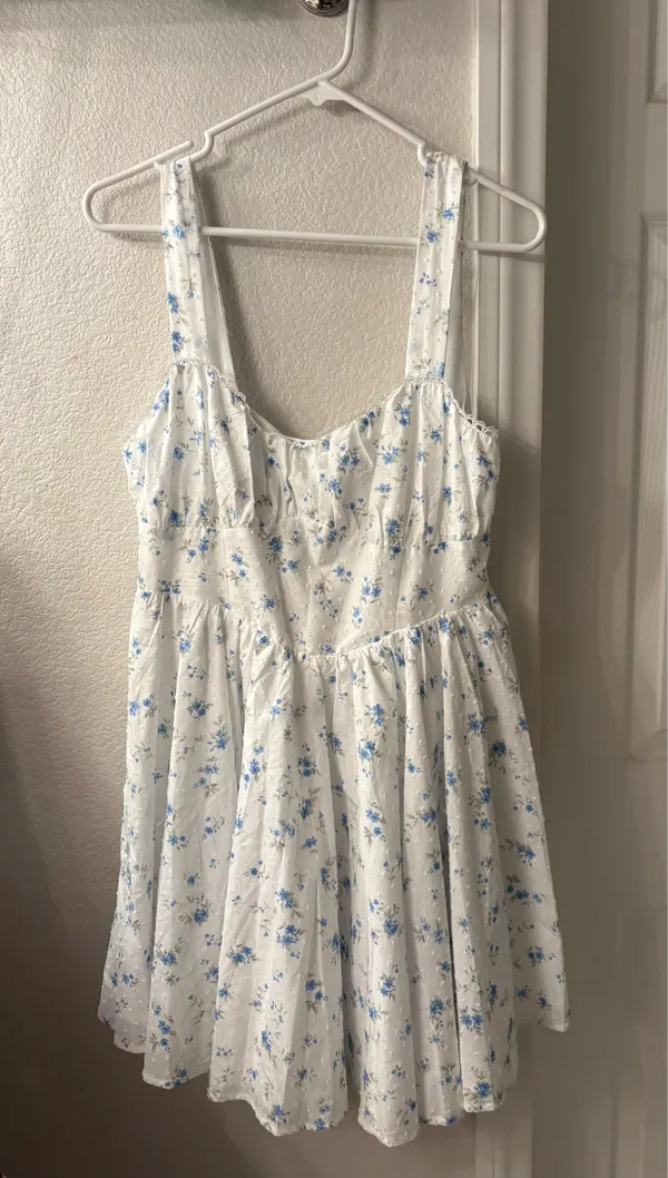 Altar'd State Dress Mini Floral Blue - Image 2
