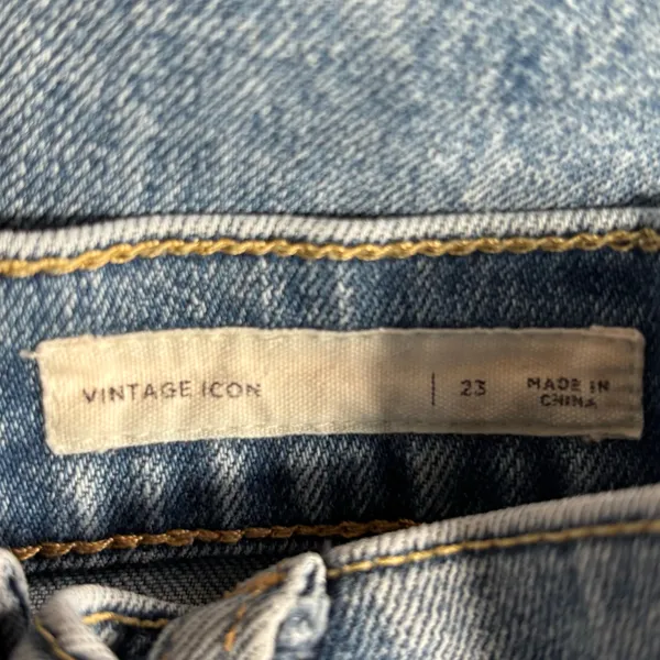 PacSun Vintage Icon Distressed Skinny Jeans Light‎ Wash Raw Hem 23 Inch Waist - Image 9