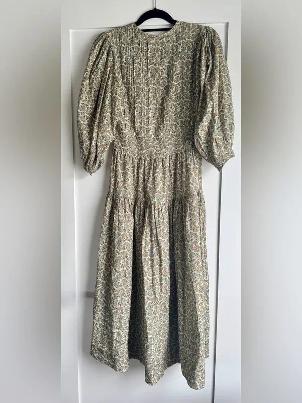 ✨like new✨ Dôen Rosamund Dress in Cream Tilbury Paisley Size XS Puff Sleeve - Image 5