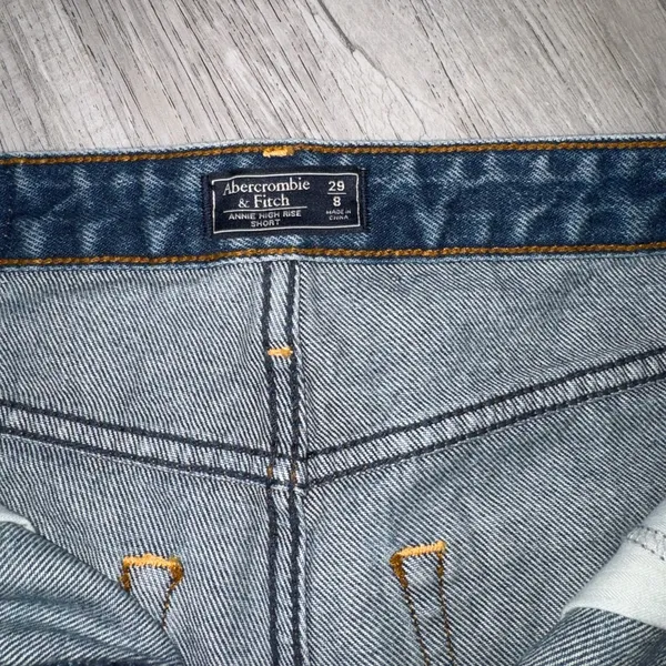 NWT Abercrombie & Fitch Annie High Rise Short 100%cotton 29/8Zipper Cut Off Blue - Image 5
