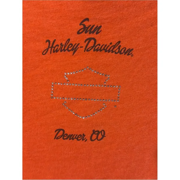 Harley Davidson Sun Denver Embellished T-Shirt Size L - Image 3