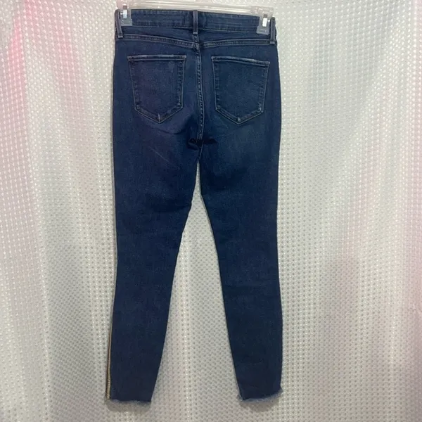 Abercrombie & Fitch Harper Low Rise Ankle Womens Jeans Size 25/2L Blue Raw Hem - Image 4