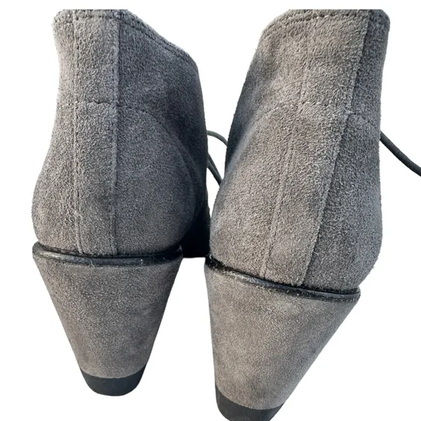 Coach Women's Suede‎ Lace Up Wedge Boots Gray Size 7.5 Preowned excellent shape - Image 3