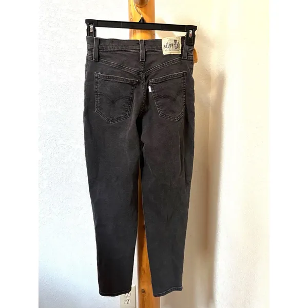 Levi's SilverTab Mom Jeans Black High Rise Tapered Women's W26 L27 26x27 - Image 7