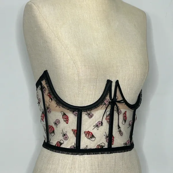 For Love & Lemons Rosie Bow Ice Cream Corset Top size Medium - Image 5