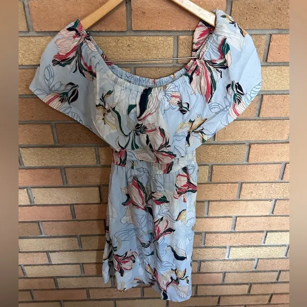 NWT Cupcakes & Cashmere Blue Potter Off Shoulder Floral Dress Women's XS - Image 4