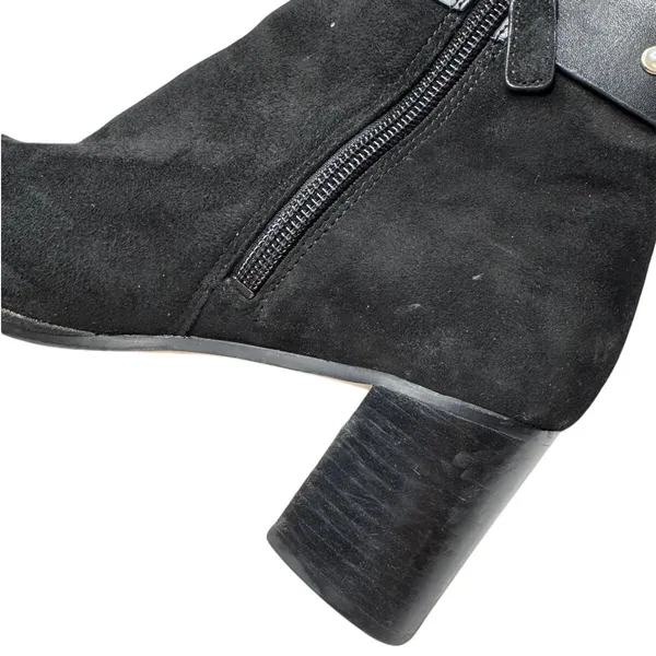Kate Spade Morgan Pearl Booties Women’s 6B Black Suede Block Heel KE796 - Image 10
