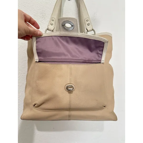 Coach Penelope Beige Tan Leather Tote Shoulder Bag F19264 Y2K - Image 10